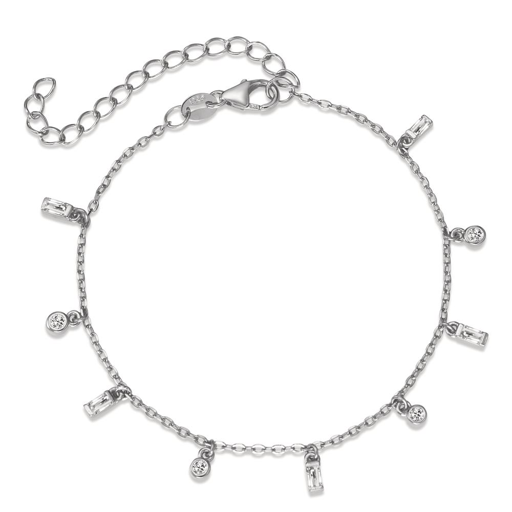 Armband Silber Zirkonia 9 Steine rhodiniert 16-19 cm verstellbar-594384