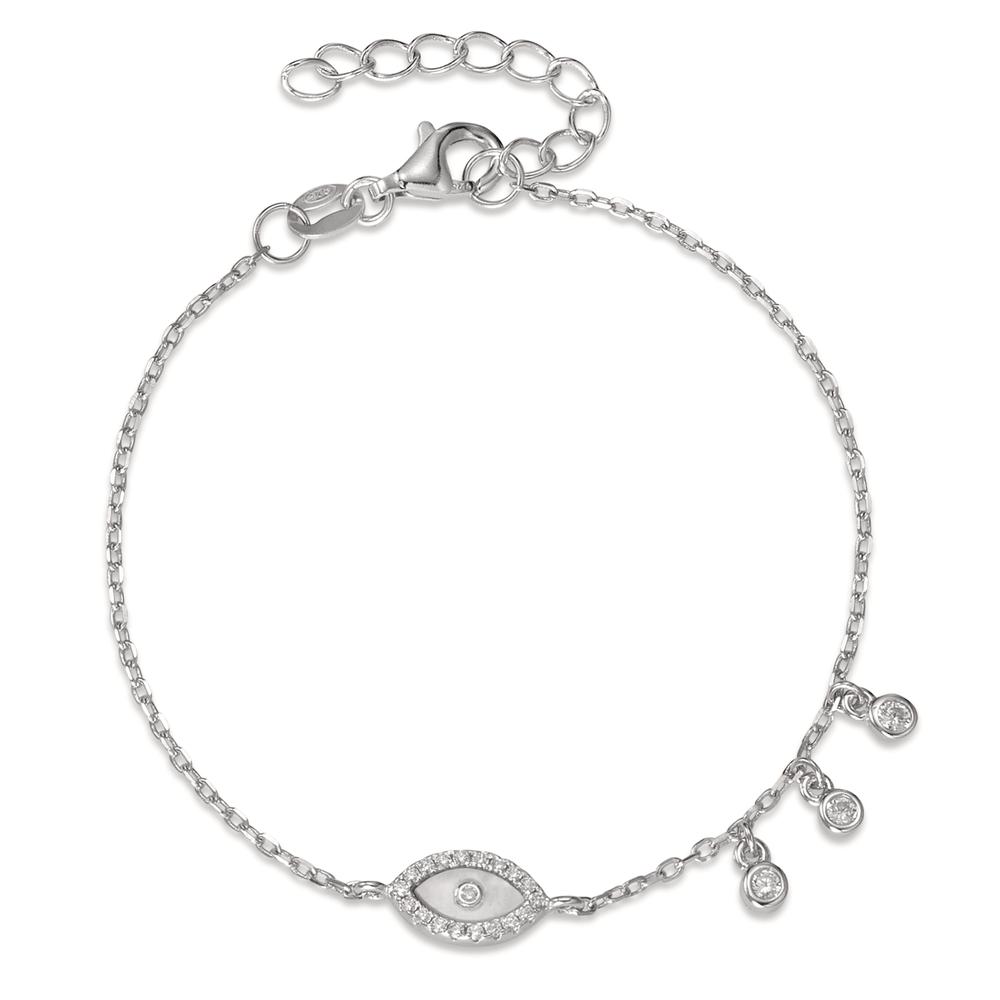 Armband Silber Zirkonia rhodiniert Perlmutt weiss 16-18.5 cm verstellbar-594388