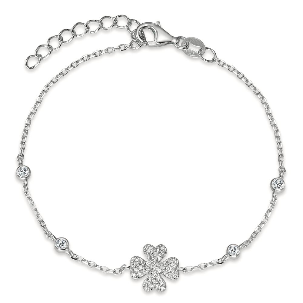 Armband Silber Zirkonia rhodiniert Kleeblatt 16-18.5 cm verstellbar-594389