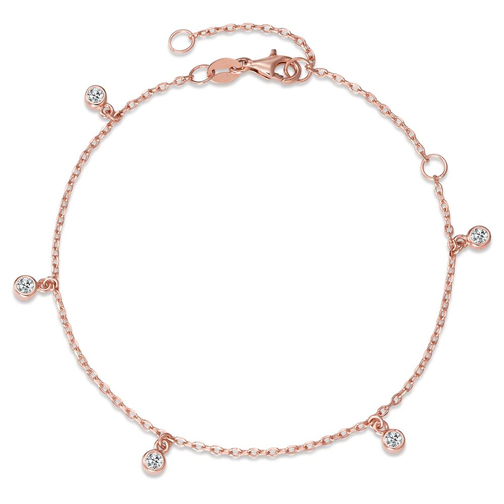 Armband Silber Zirkonia 5 Steine rosé vergoldet 16-19 cm verstellbar-594391