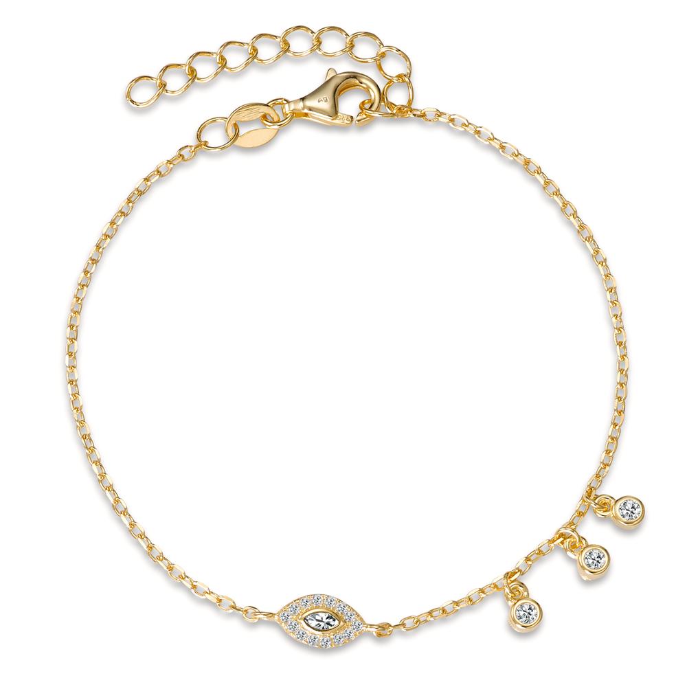 Armband Silber Zirkonia gelb vergoldet 16-18.5 cm verstellbar-594398