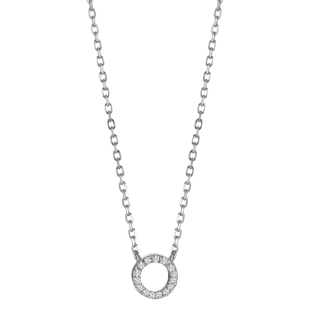 Collier Silber Zirkonia rhodiniert 39-45 cm verstellbar-594522