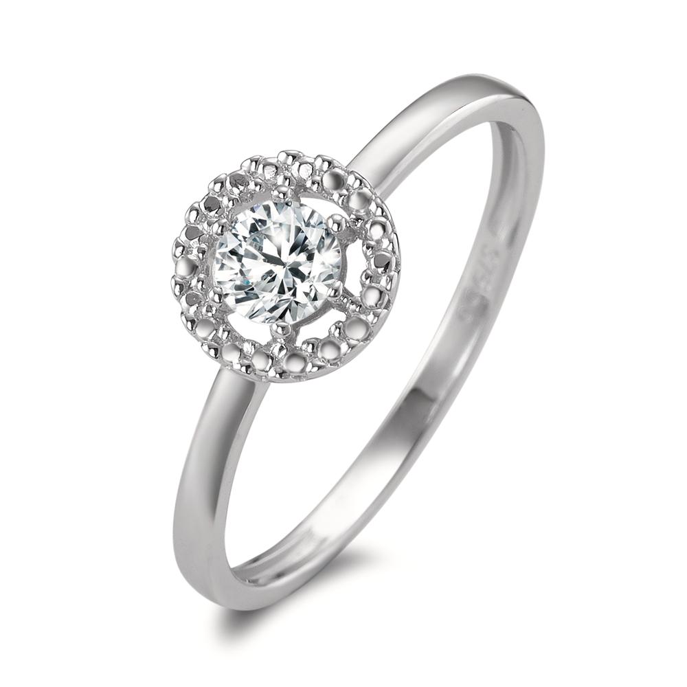 Fingerring 375/9 K Weissgold Zirkonia Ø7 mm-594863