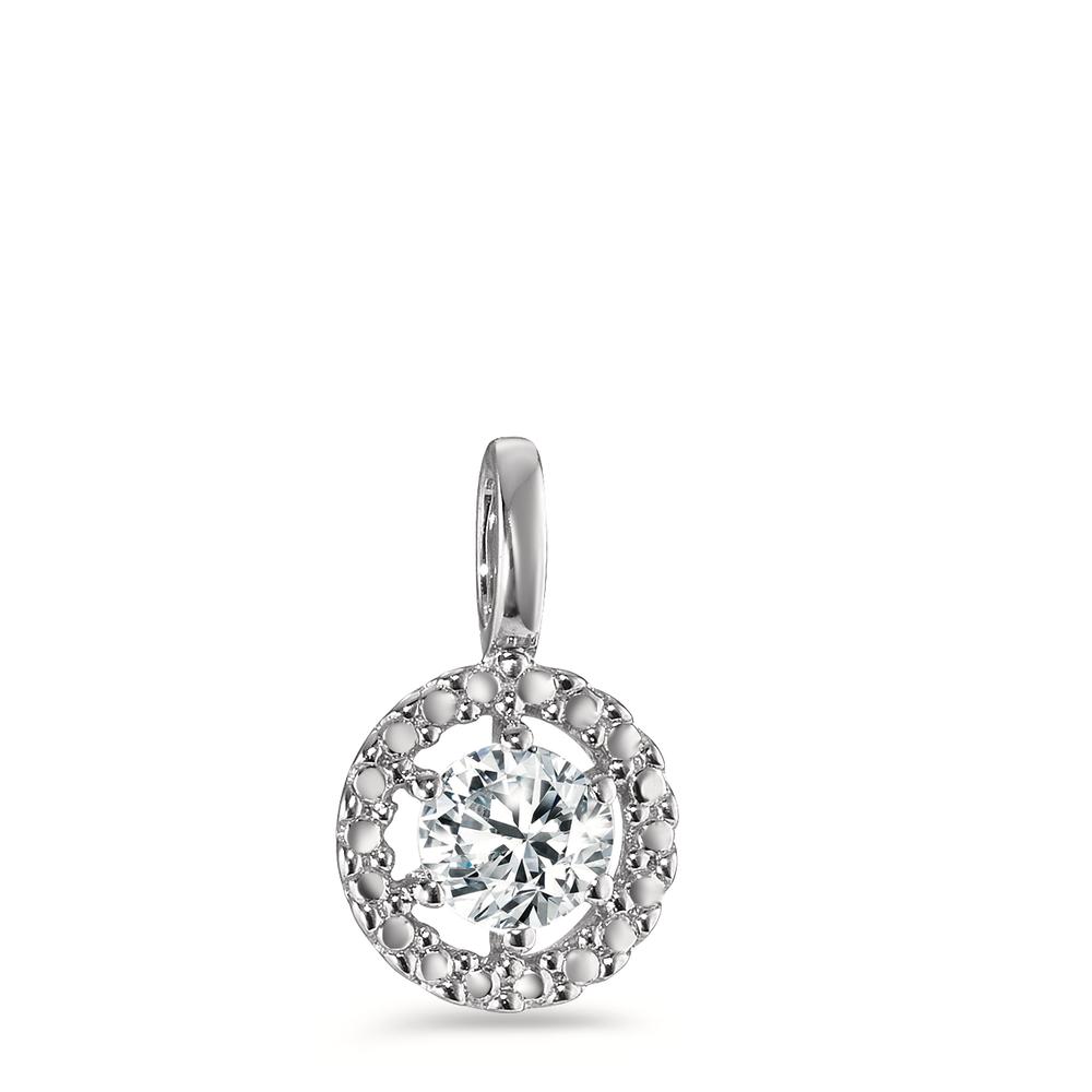 Anhänger 375/9 K Weissgold Zirkonia Ø7 mm-594864