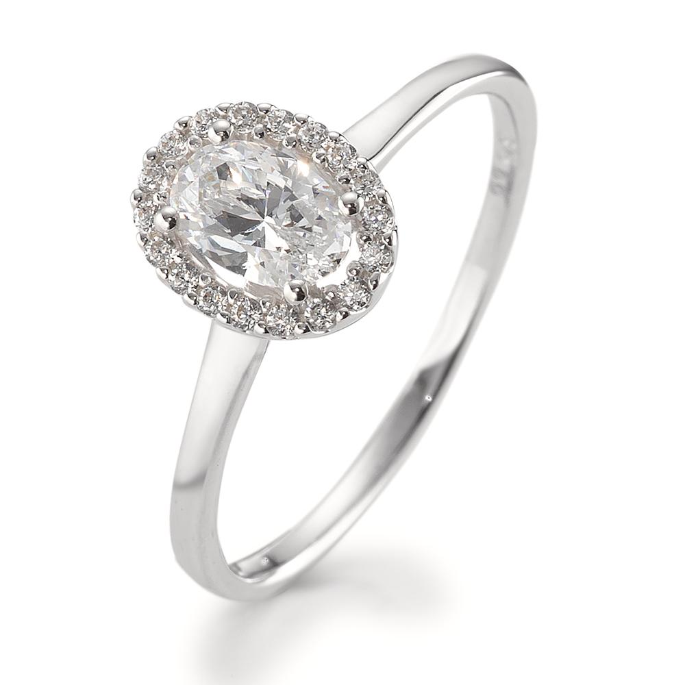 Solitär Ring 375/9 K Weissgold Zirkonia-594897