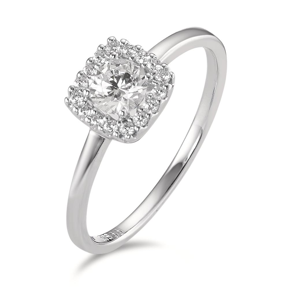 Solitär Ring 375/9 K Weissgold Zirkonia-594905