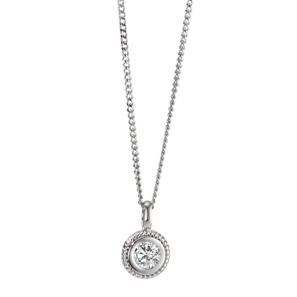 Collier 750/18 K Weissgold Diamant 0.10 ct, Brillantschliff, w-si 40-42 cm verstellbar Ø5.5 mm-594940
