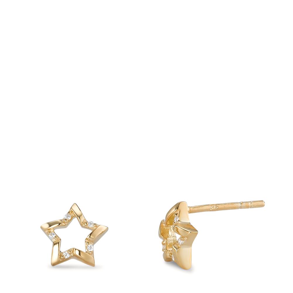 Ohrstecker 375/9 K Gelbgold Zirkonia 10 Steine Stern Ø8 mm-595083
