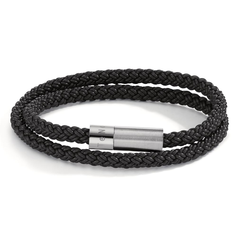 Wickelarmband Heritage Sport, Edelstahl, Silikon-Kautschuk schwarz, 21cm-595322