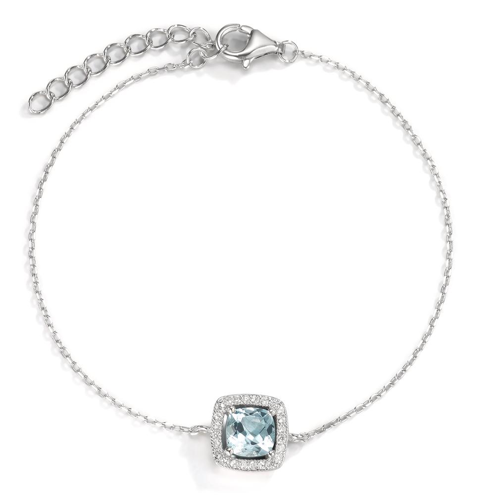 Armband Silber Topas blau rhodiniert 16.5-19.5 cm verstellbar-595568