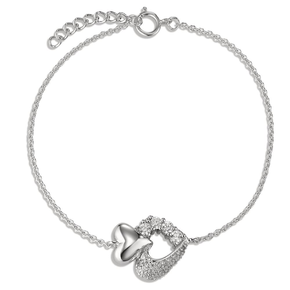 Armband Silber Zirkonia Herz 17-19 cm verstellbar-595743