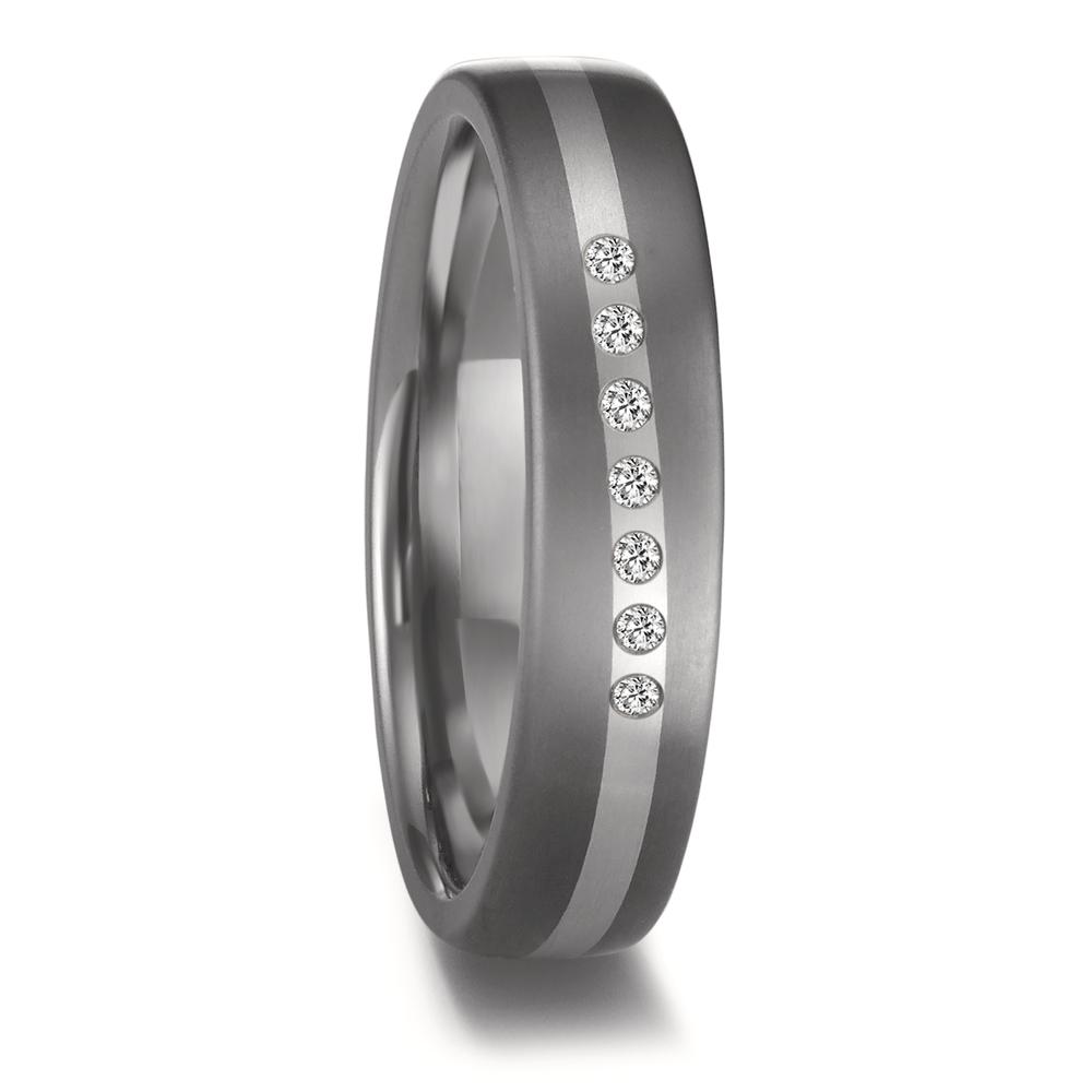 Partnerring 999 Tantal, 950 Platin Diamant 0.07 ct, 7 Steine, w-si-596070