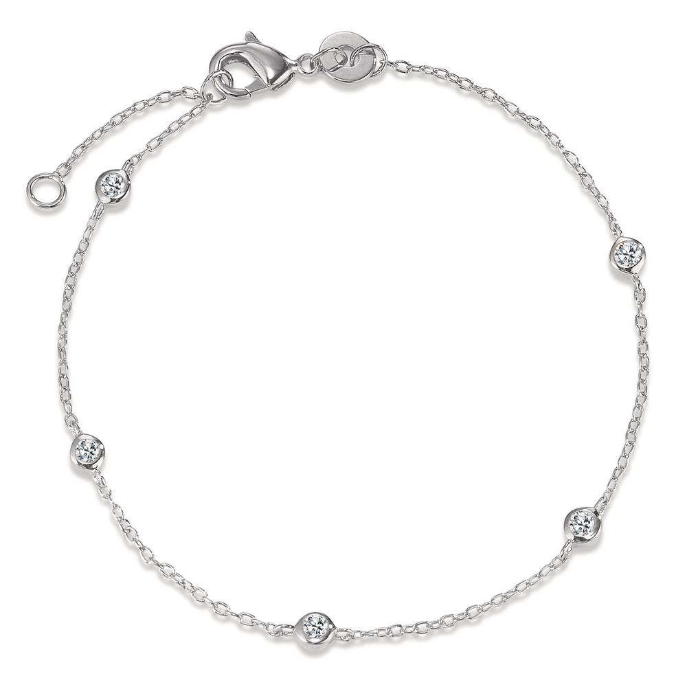 Armband Silber Zirkonia 5 Steine rhodiniert 16.5-18.5 cm verstellbar-596122