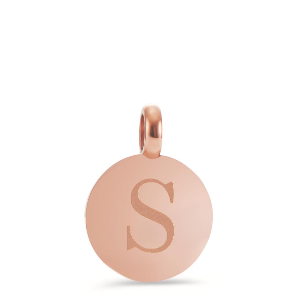 Coin-Anhänger Buchstabe S Edelstahl rosé IP Ø11 mm-597070
