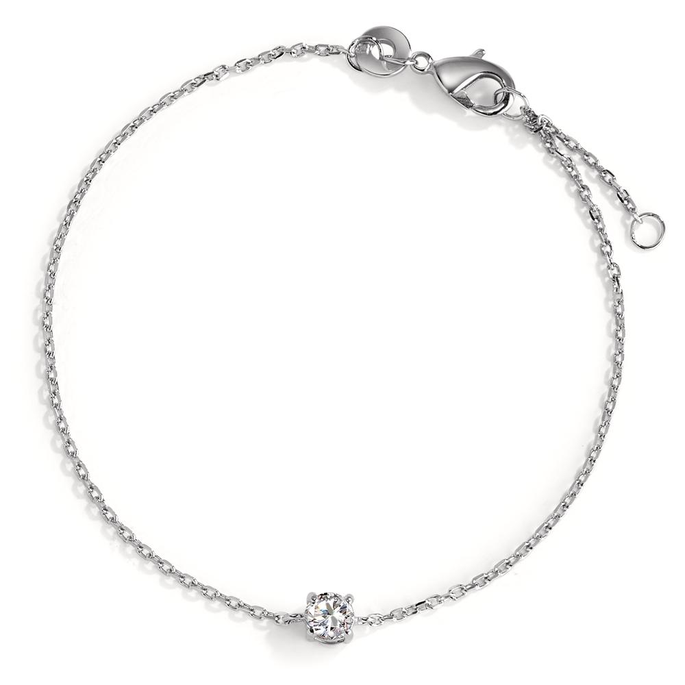 Armband Silber Zirkonia rhodiniert 16-18 cm verstellbar Ø4 mm-597132