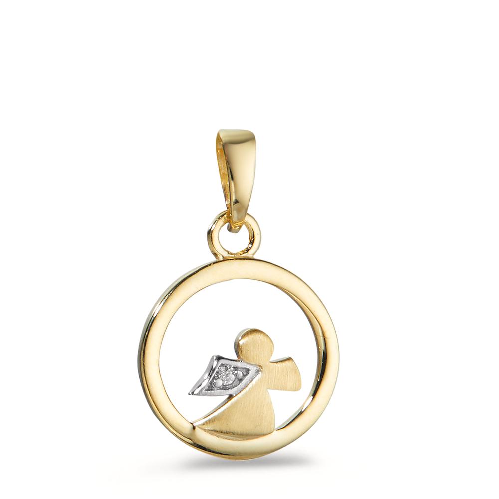 Anhänger 585/14 K Gelbgold Zirkonia Schutzengel Ø10 mm-597471