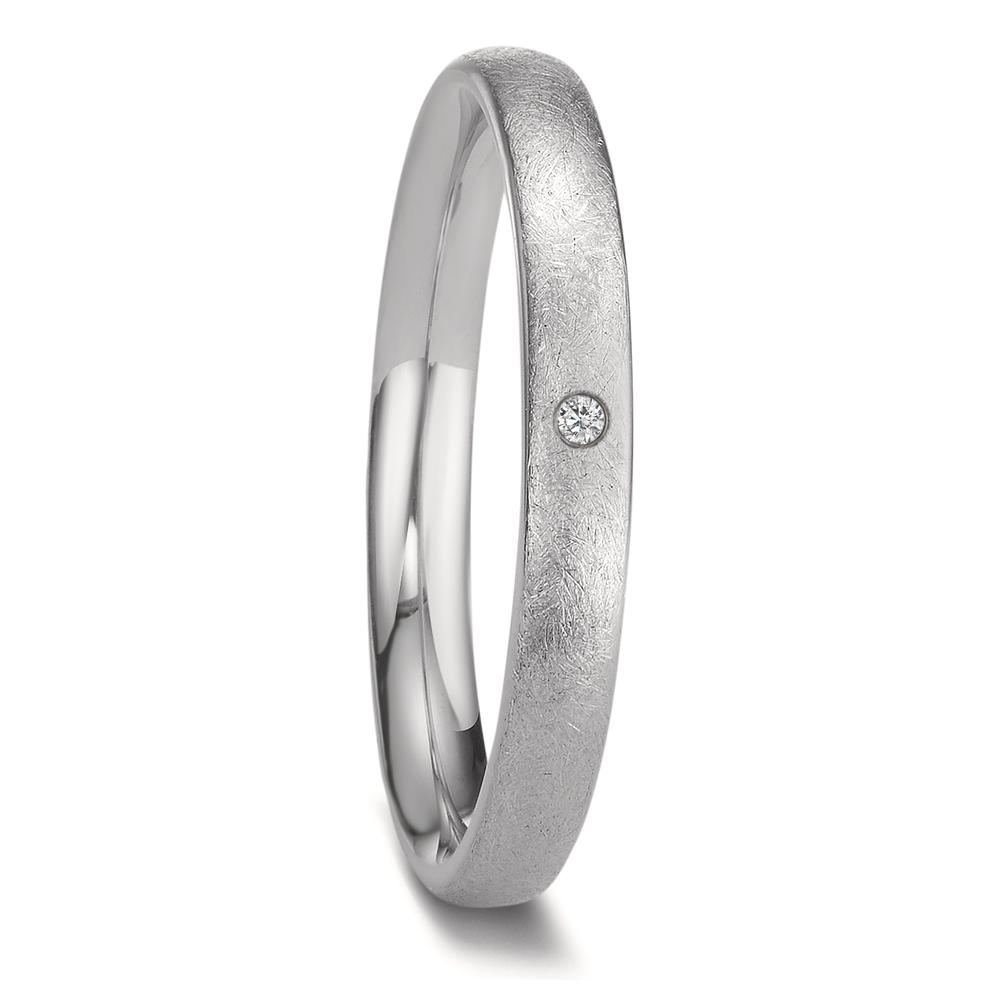 Partnerring Edelstahl Diamant 0.01 ct, w-si-597522