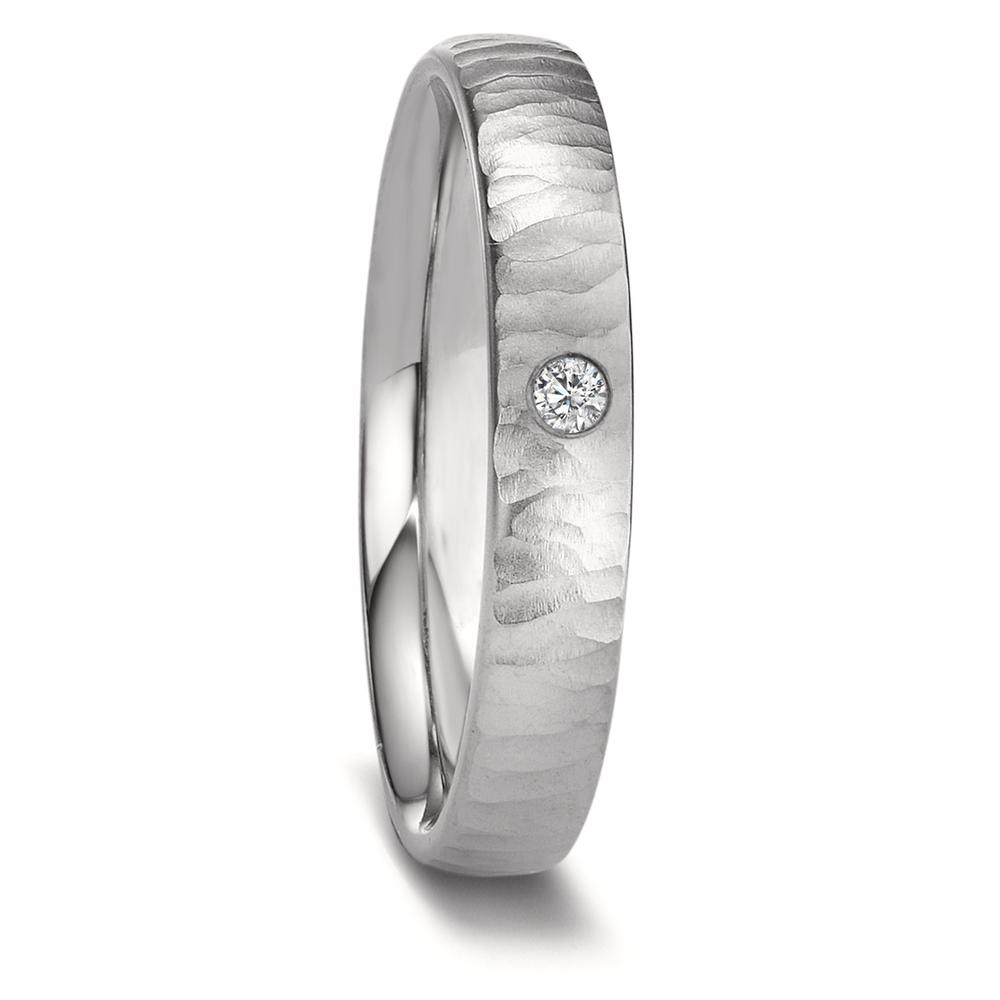 Partnerring Edelstahl Diamant 0.03 ct, w-si-597526