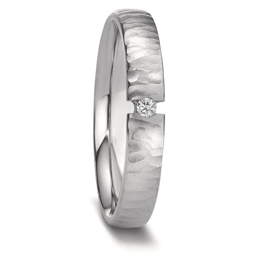 Partnerring Edelstahl Diamant 0.03 ct, w-si-597528