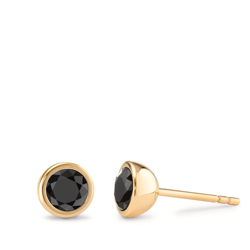 Ohrstecker Joy Gold mit Zirkonia Ultra Black, Ø7mm-597826