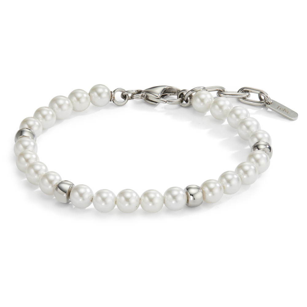 Armband Arya aus Edelstahl mit Muschelperlen, verstellbar 17.5-21.5 cm, Ø6mm-597851