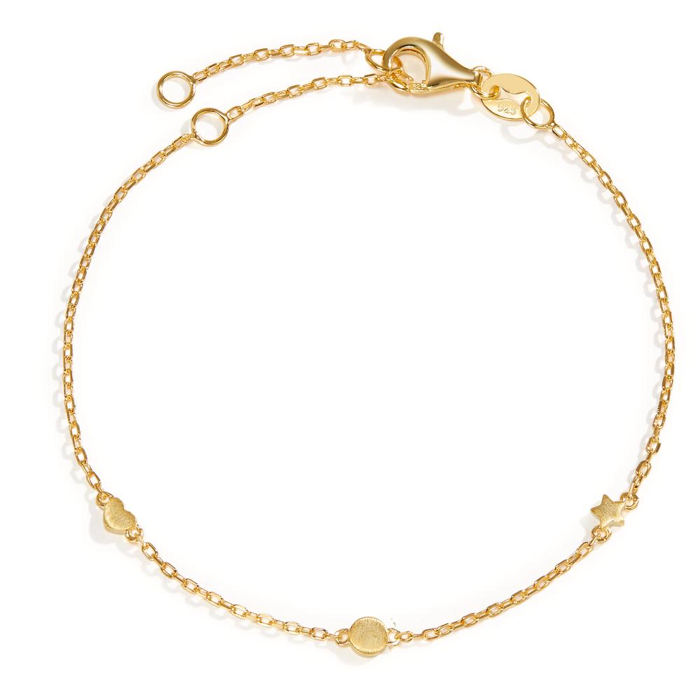 Armband Silber gelb vergoldet Herz 15-19.5 cm verstellbar-597957