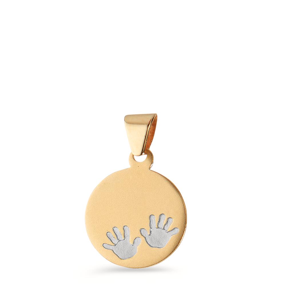 Gravuranhänger 585/14 K Gelbgold bicolor Hand Ø10 mm-597995