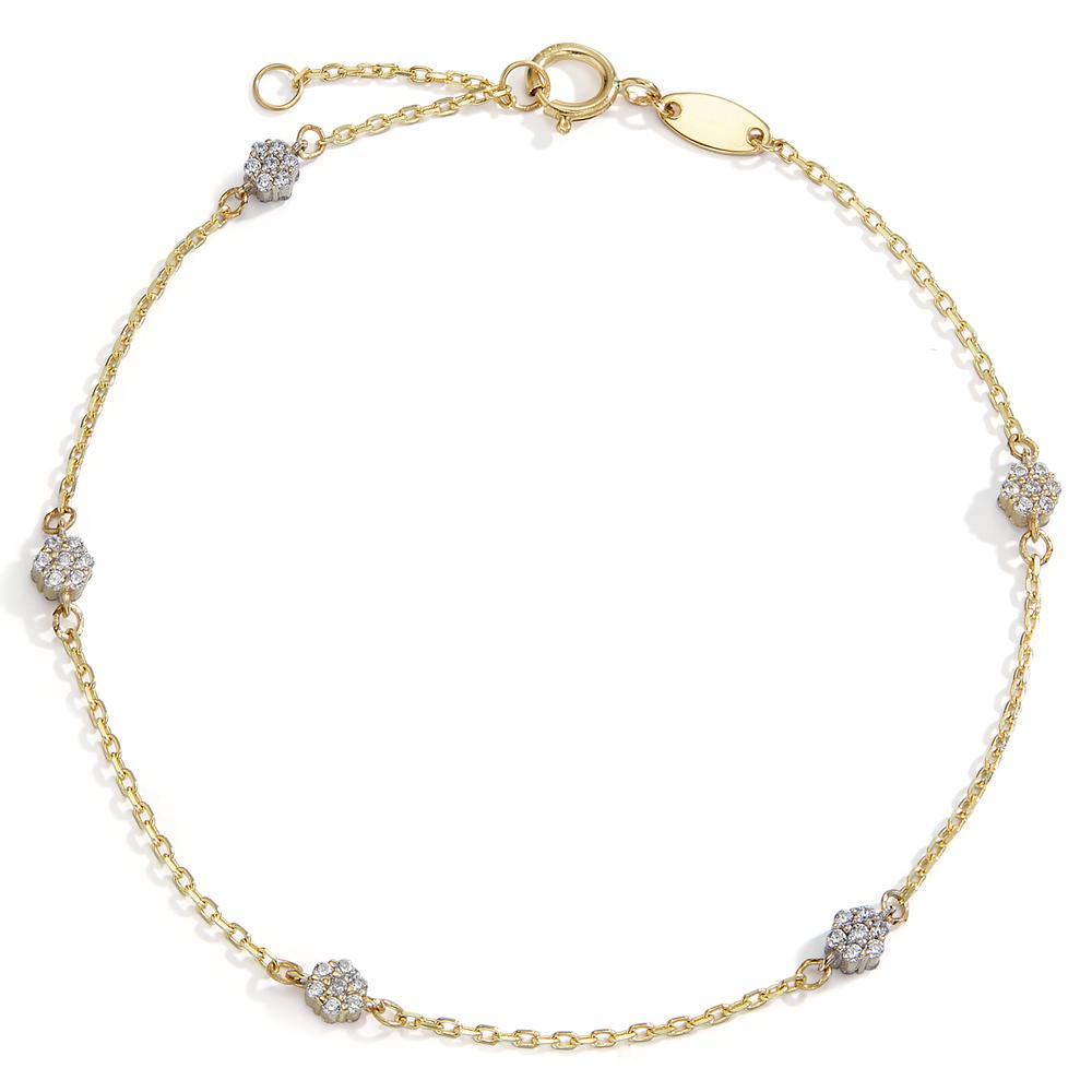 Armband 585/14 K Gelbgold Zirkonia 35 Steine 16-18 cm verstellbar-598023