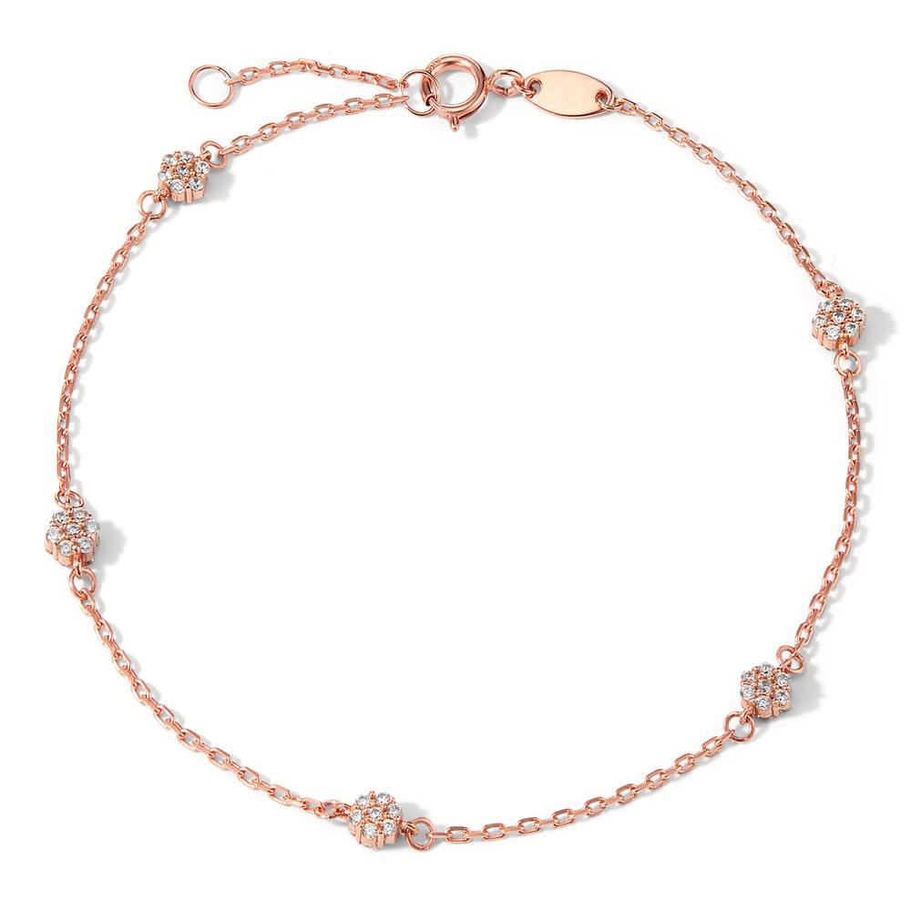 Armband 585/14 K Rotgold Zirkonia 35 Steine 17-18 cm verstellbar-598025