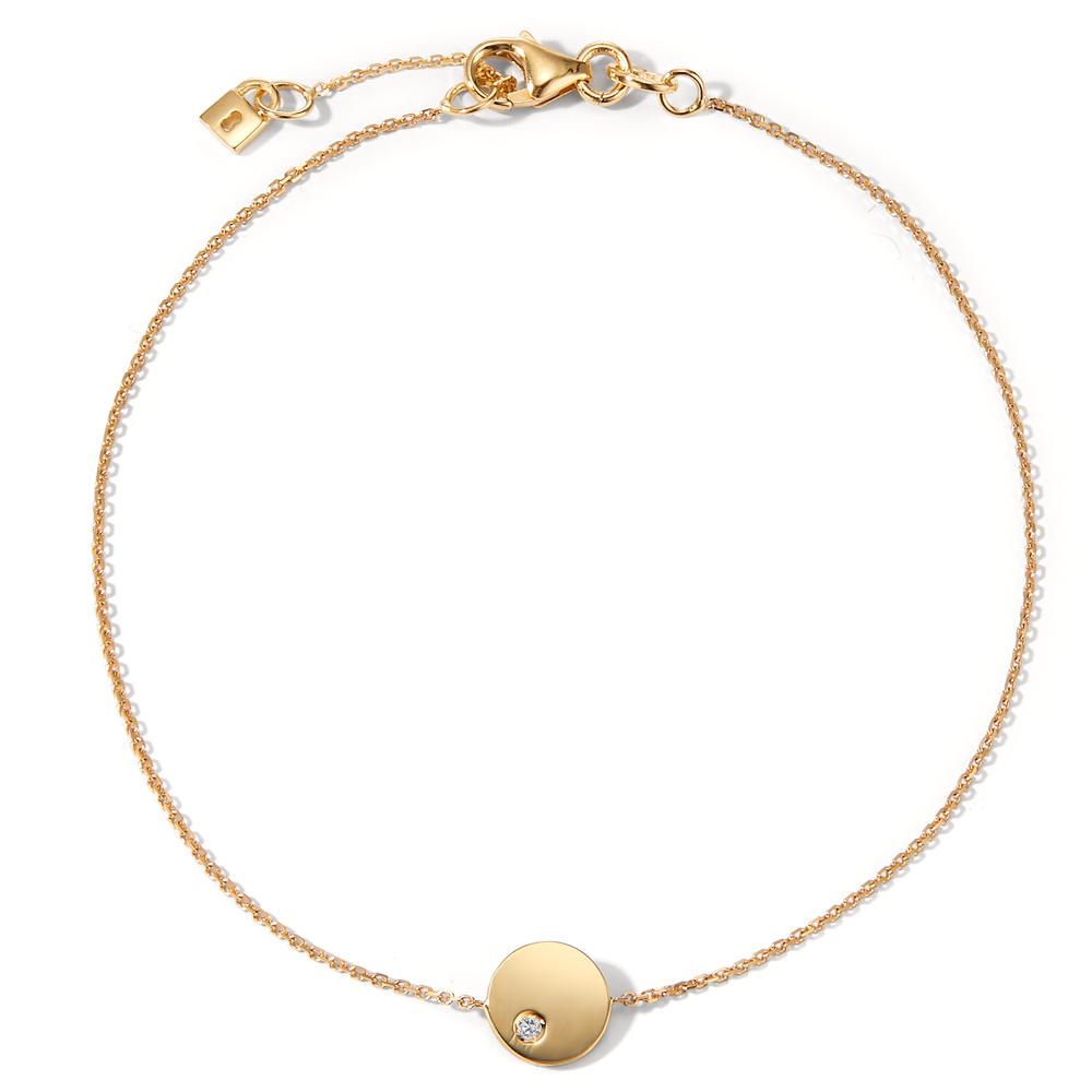 Armband 585/14 K Gelbgold Zirkonia Schloss 17-19 cm verstellbar-598064