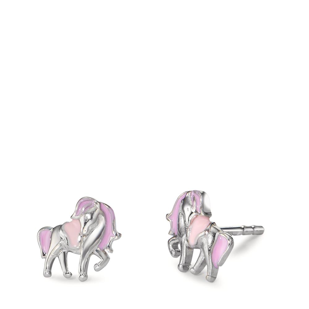 Ohrstecker Silber rhodiniert Einhorn Ø8 mm-598288