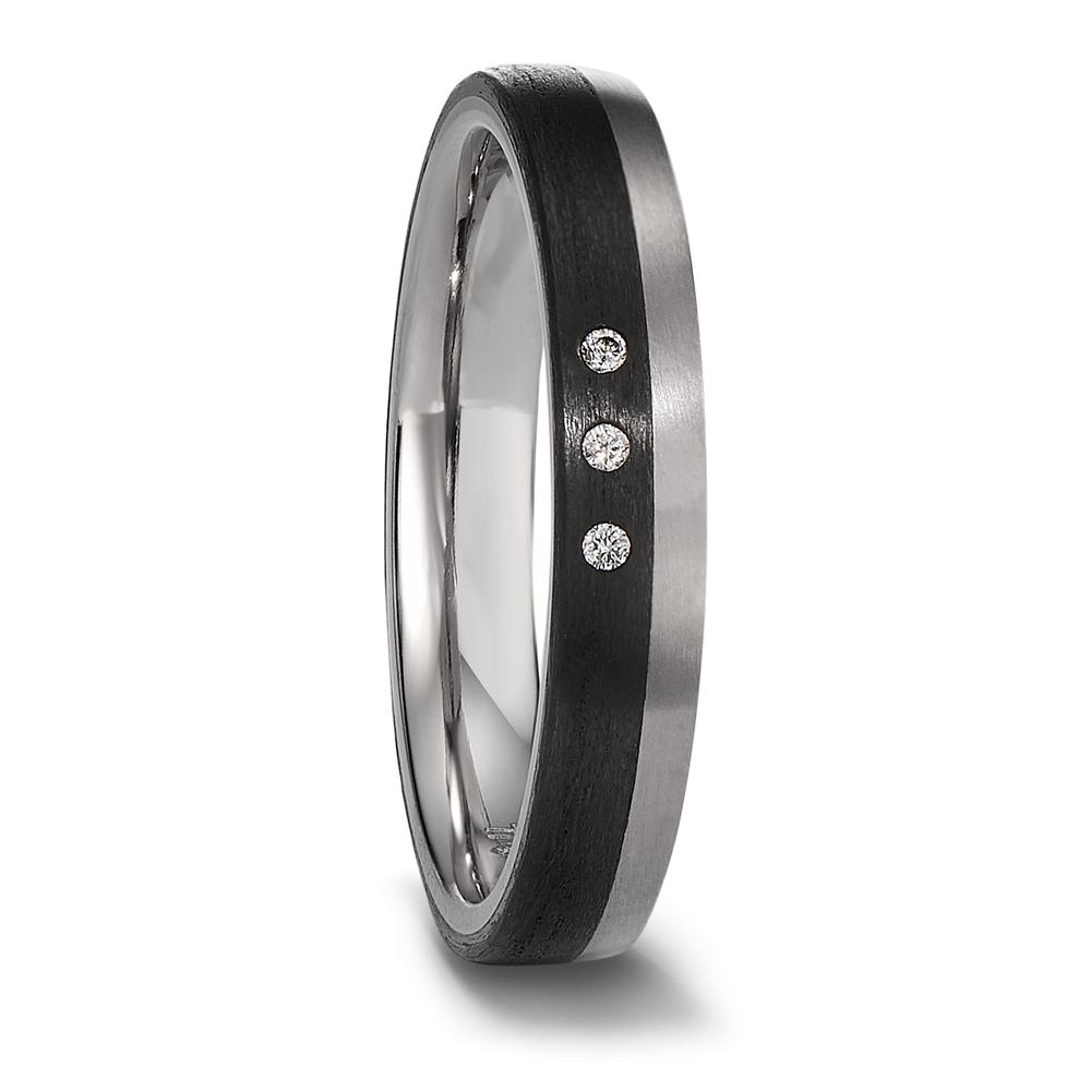 Partnerring Titan, Carbon Diamant 0.03 ct, 3 Steine, w-si-598351