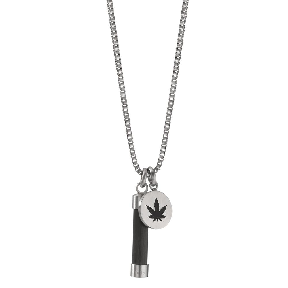 Signature Kette Cannabis Carbon und Edelstahl emailliert 60 cm-598441
