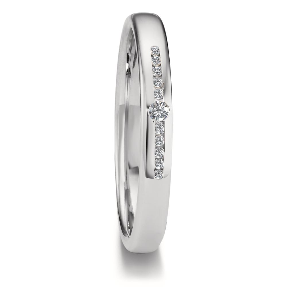 Partnerring 750/18 K Weissgold Diamant 0.08 ct, 11 Steine, tw-vsi-598477