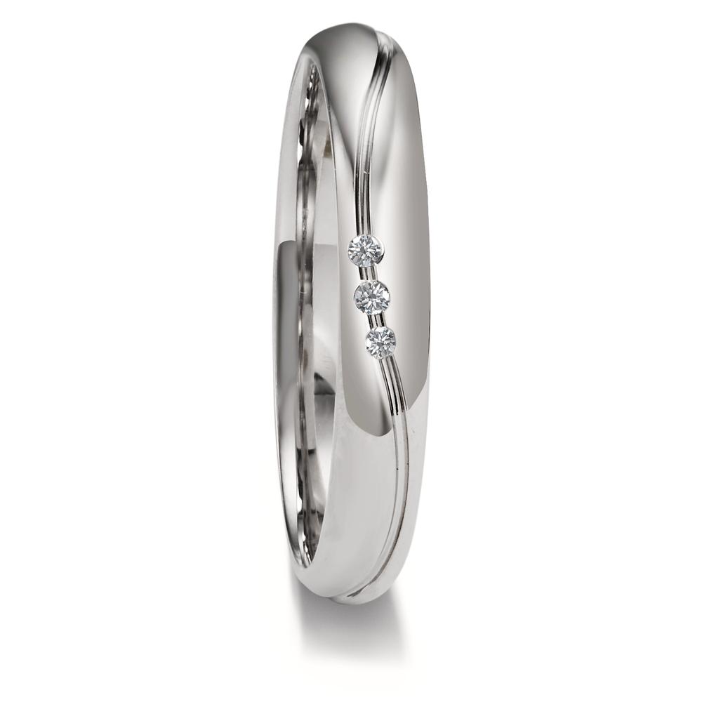 Partnerring 950 Platin Diamant 0.021 ct, 3 Steine, w-si-598479