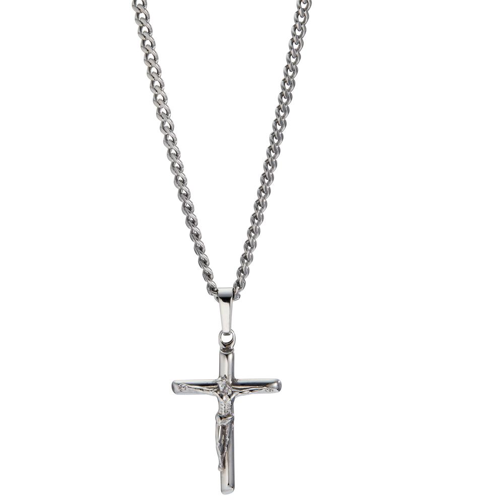 Halskette mit Anhänger Edelstahl Kreuz 50 cm-598573