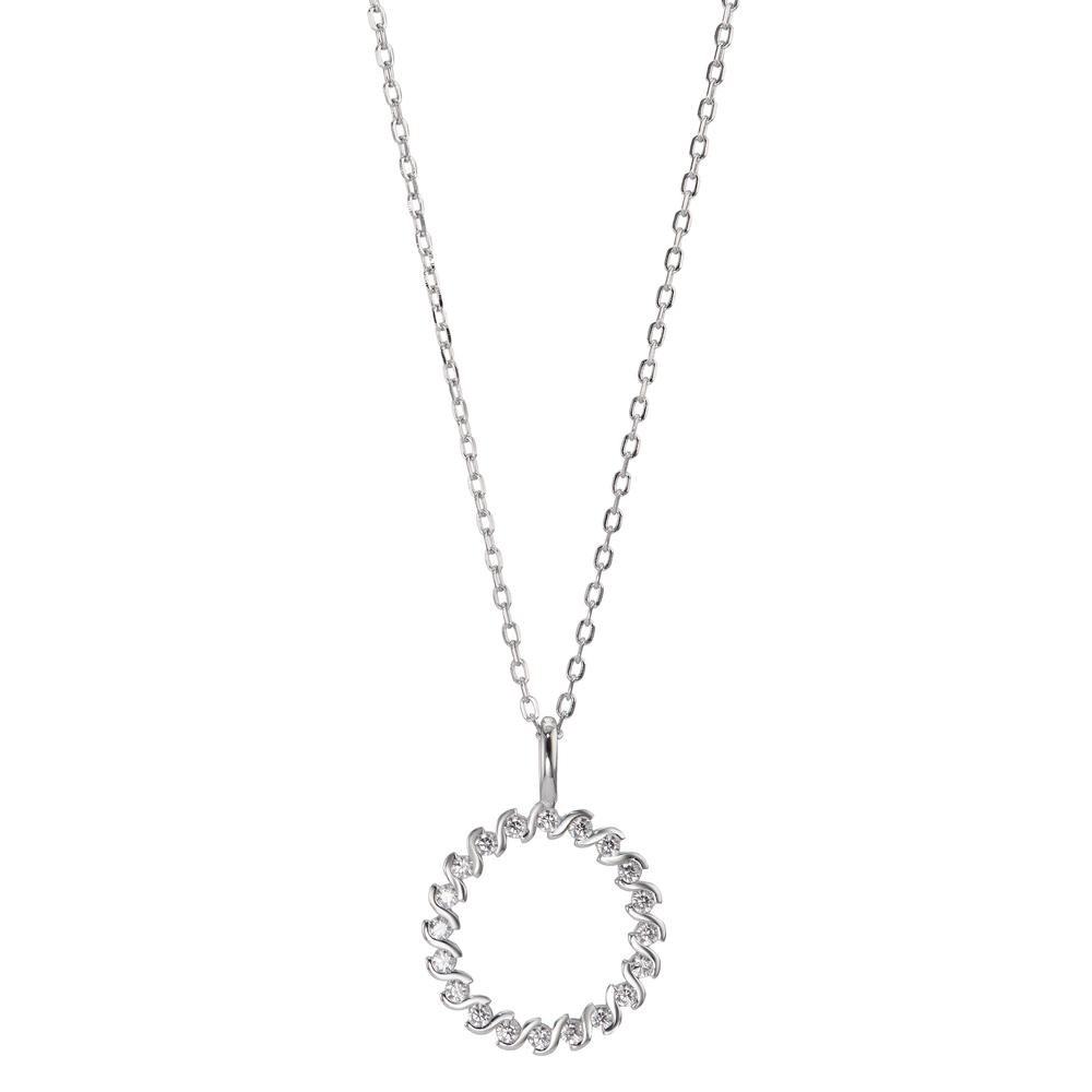 Collier Silber Zirkonia rhodiniert 42-45 cm verstellbar Ø14 mm-598615