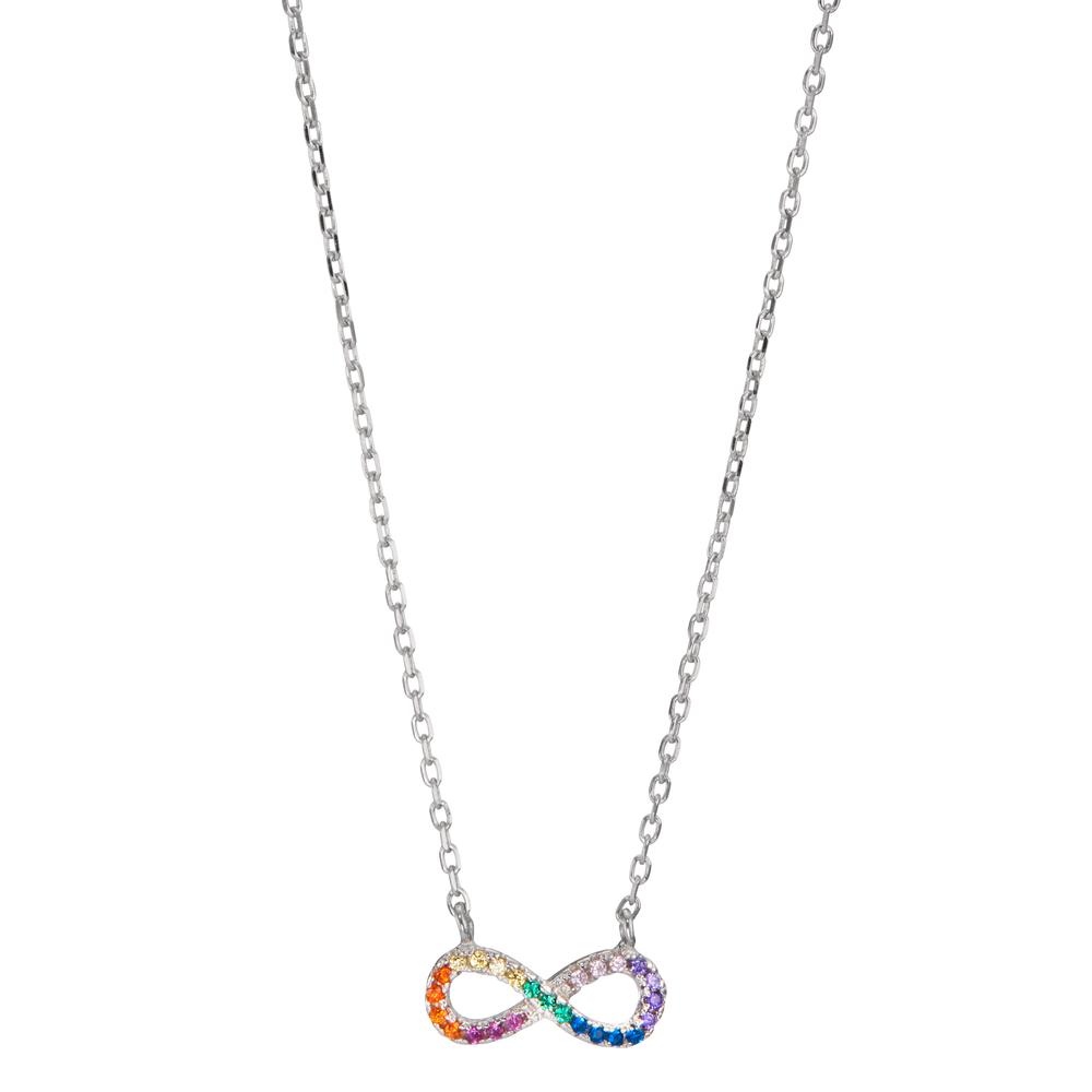 Collier Silber Zirkonia bunt rhodiniert Infinity 42-45 cm verstellbar-598616