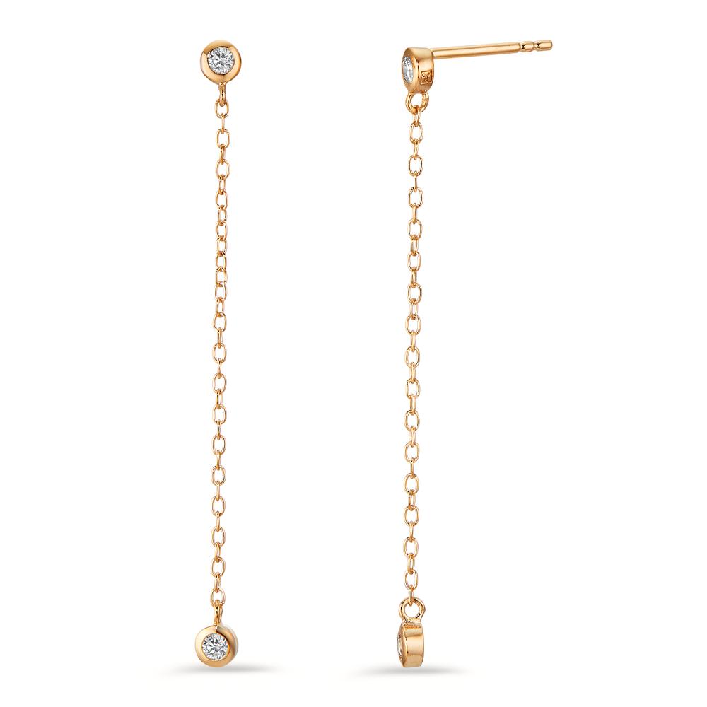 Ohrhänger Bronze Zirkonia 4 Steine vergoldet-598845