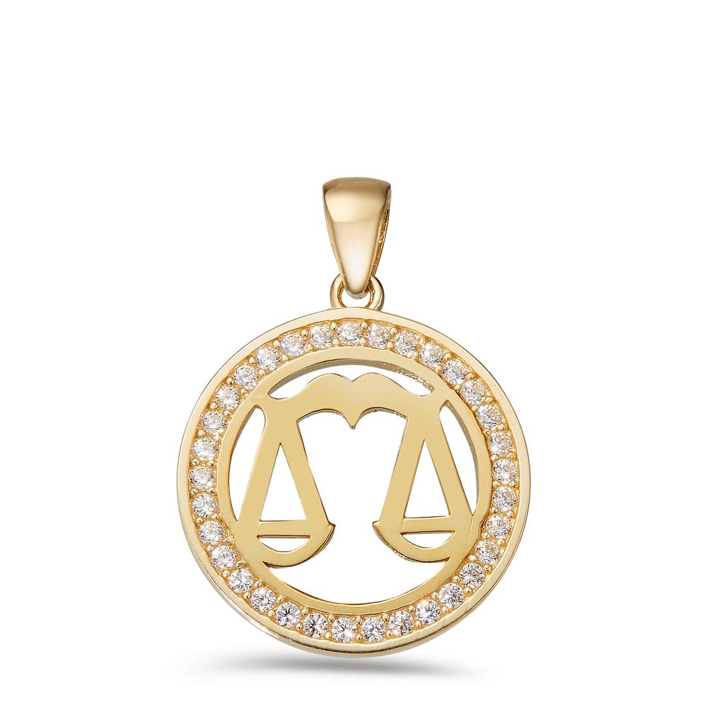 Anhänger 375/9 K Gelbgold Zirkonia Sternzeichen Waage Ø16.5 mm-598887