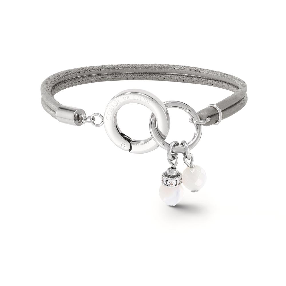 Armband Edelstahl, Nappaleder 18 cm-598991