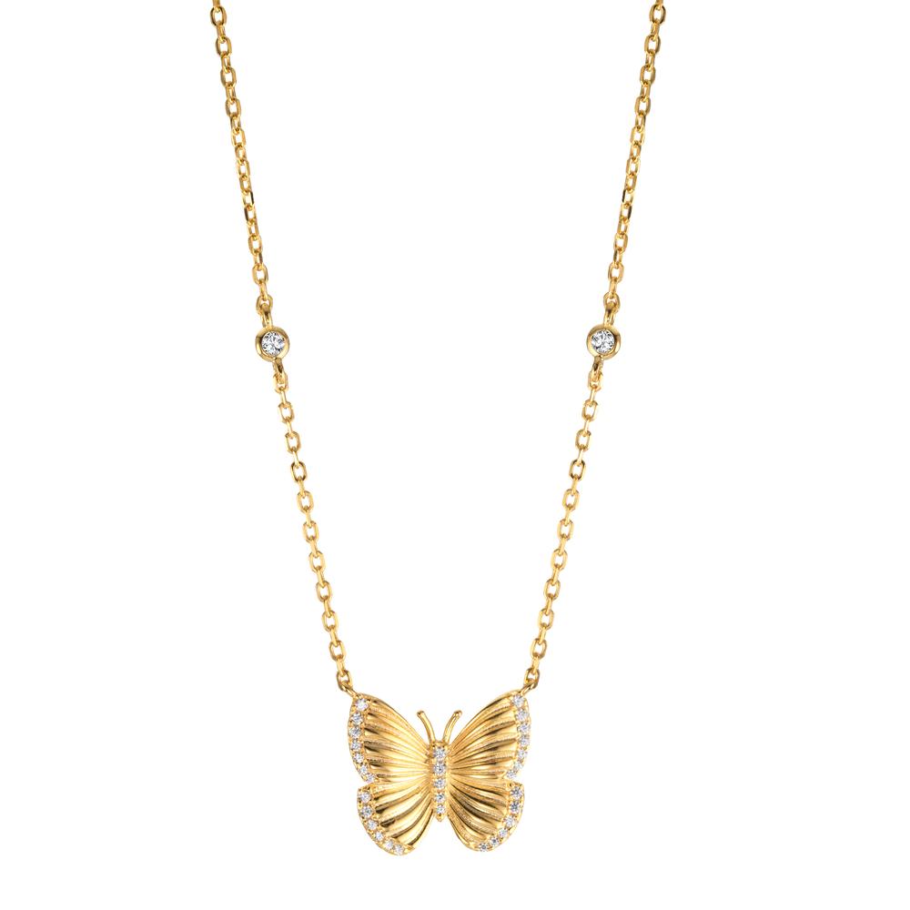 Collier Silber Zirkonia rhodiniert Schmetterling 40-45 cm verstellbar Ø15 mm-599213