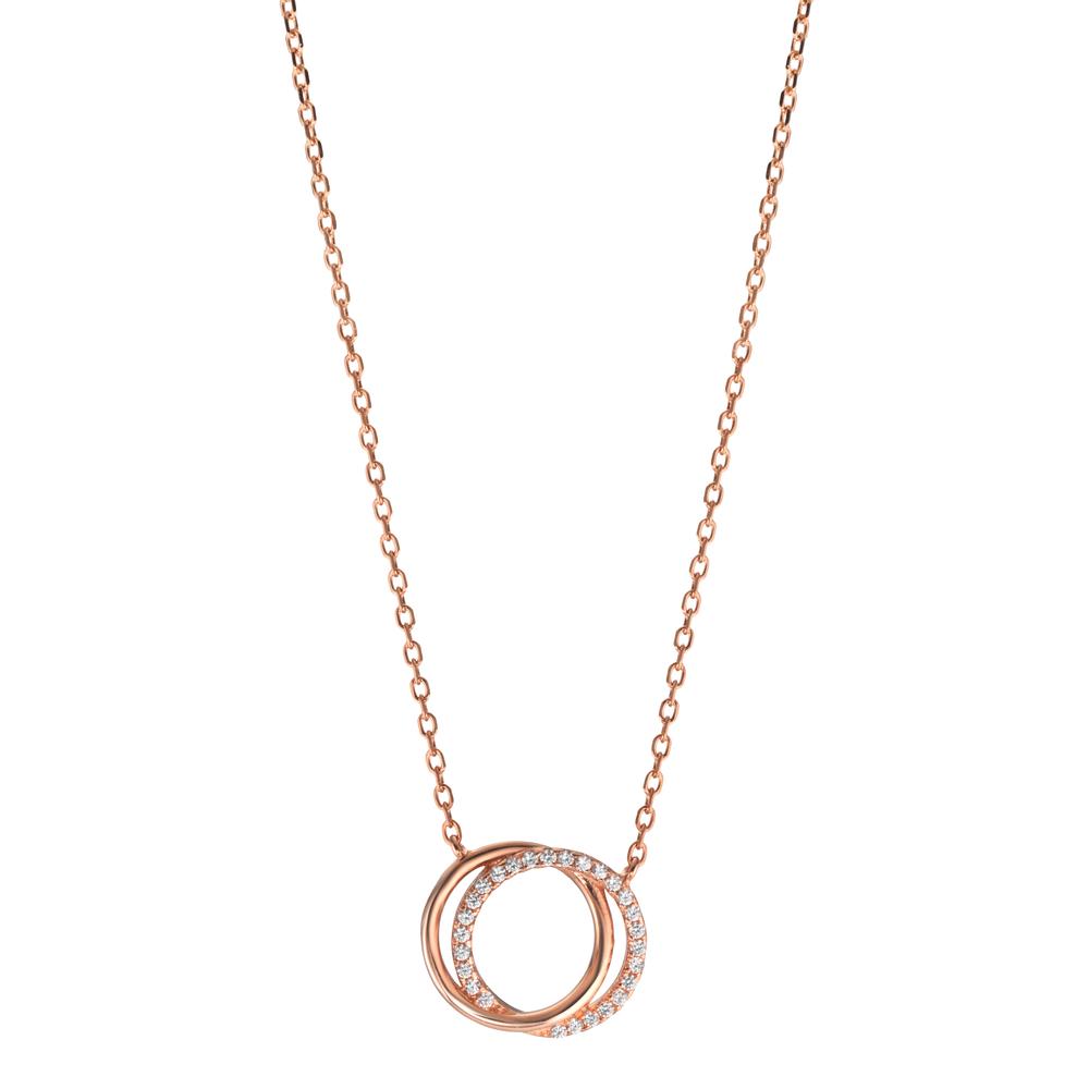 Collier Silber Zirkonia rosé vergoldet 40-45 cm verstellbar Ø14 mm-599237