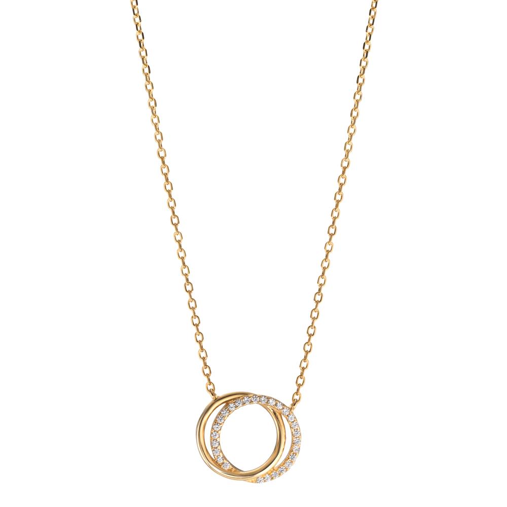 Collier Silber Zirkonia gelb vergoldet 40-45 cm verstellbar Ø14 mm-599238