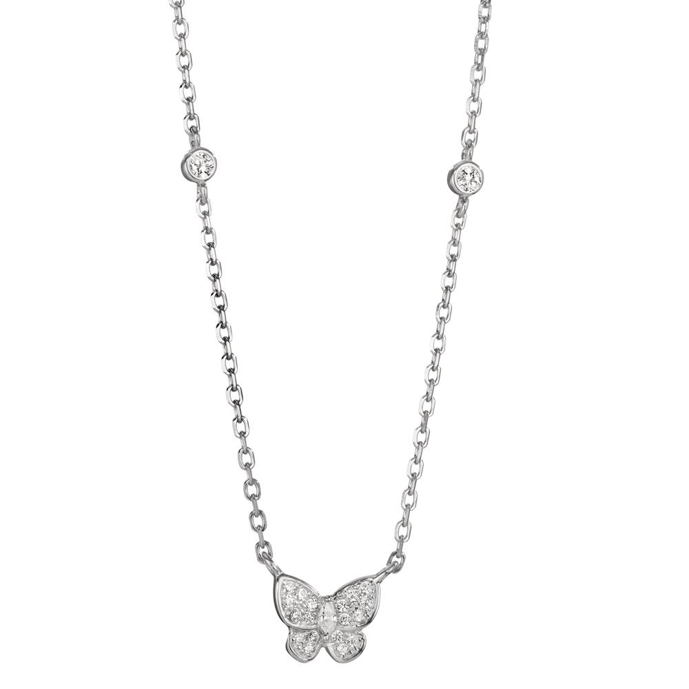 Collier Silber Zirkonia rhodiniert Schmetterling 40-45 cm verstellbar-599257