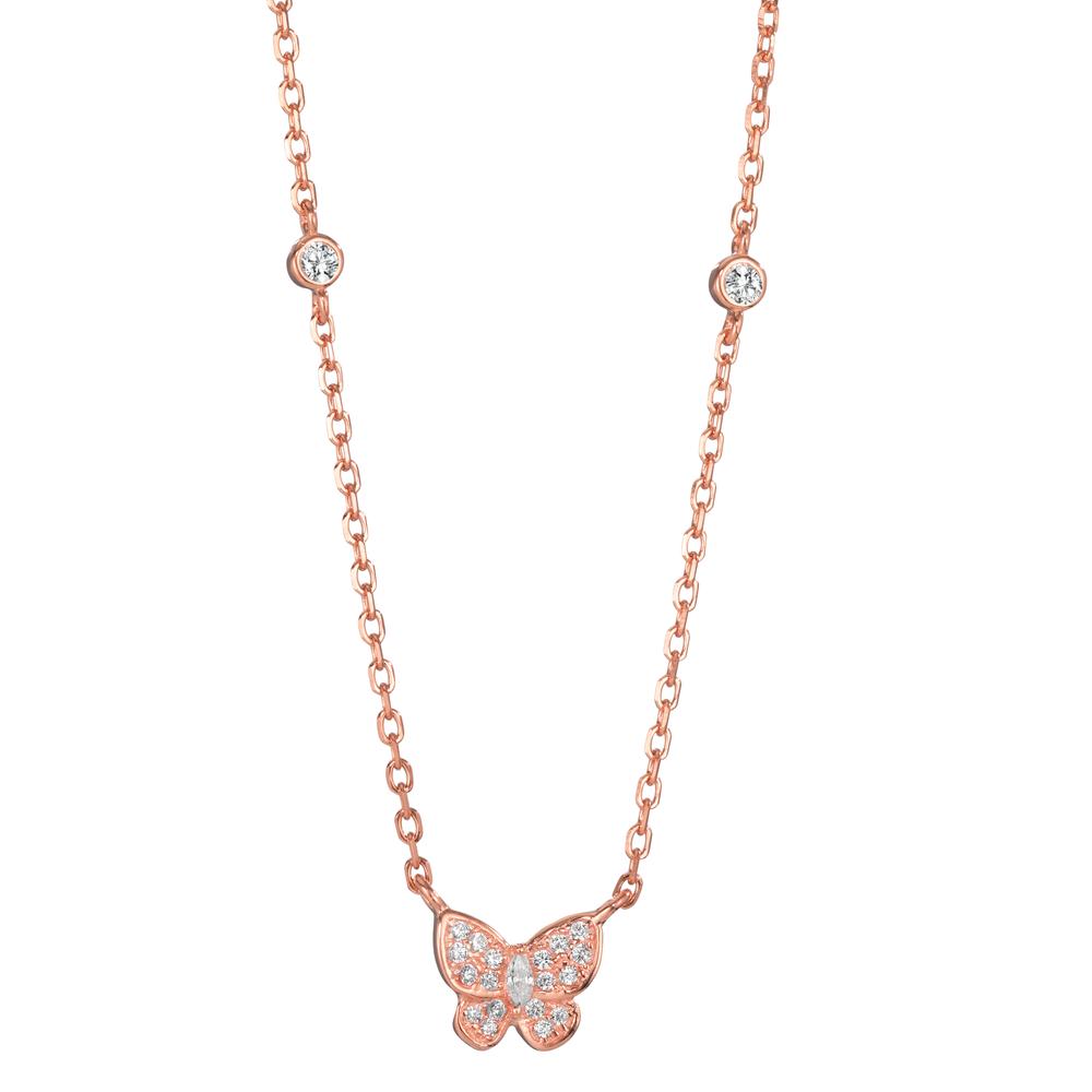 Collier Silber Zirkonia rosé vergoldet Schmetterling 40-45 cm verstellbar-599258
