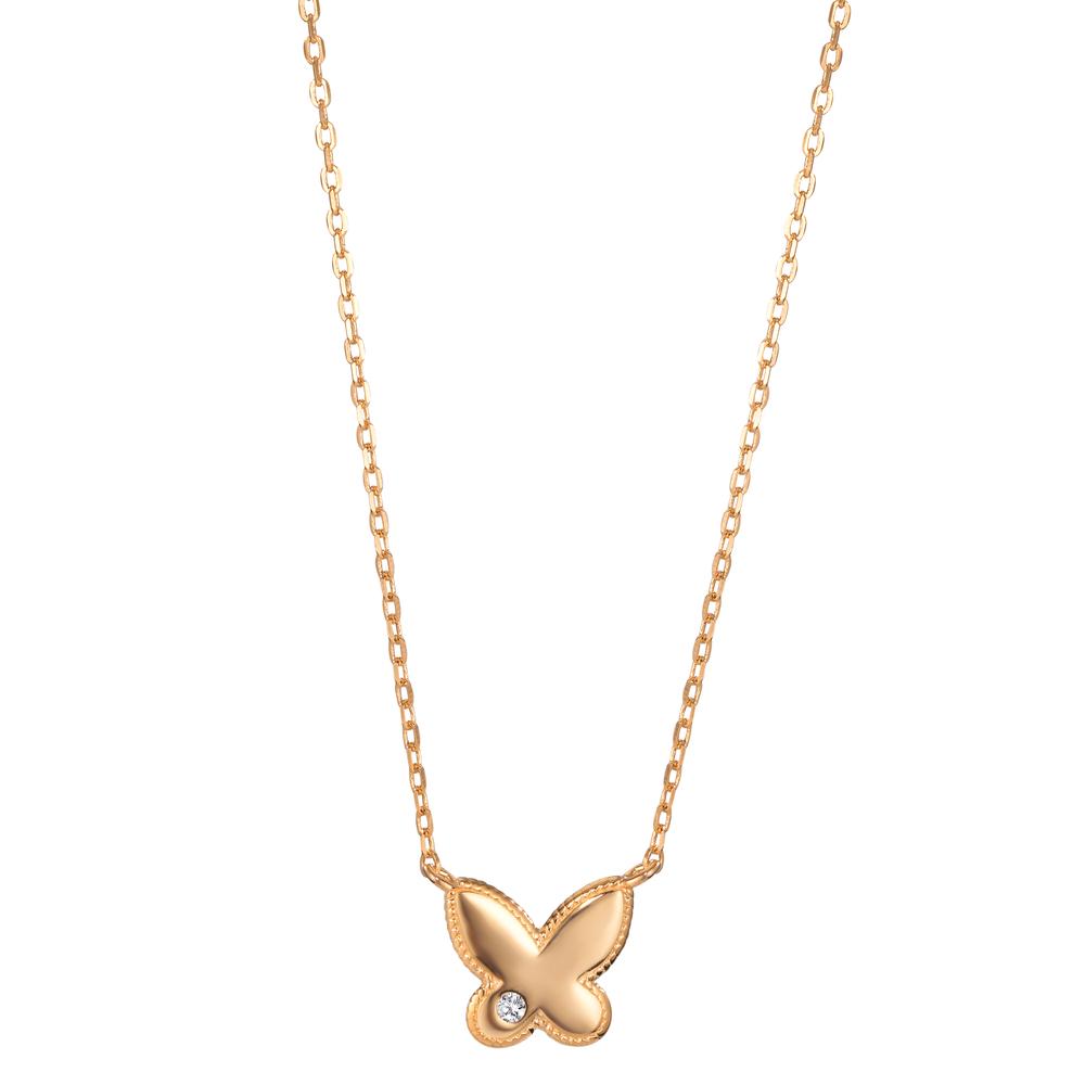 Collier Silber Zirkonia gelb vergoldet Schmetterling 40-45 cm verstellbar Ø10 mm-599369