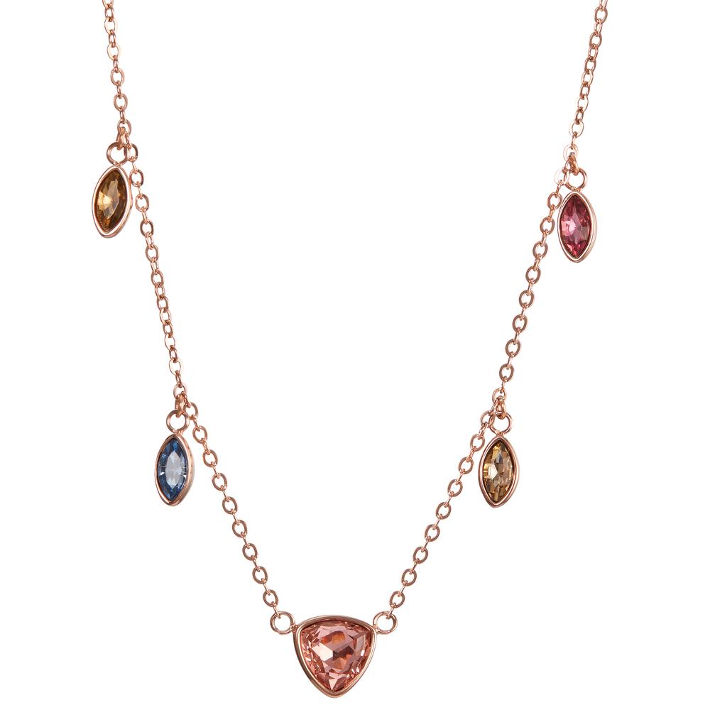 Collier Edelstahl synth. Stein 5 Steine rosé IP beschichtet 42-47 cm verstellbar-599511