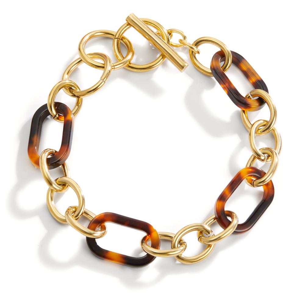 Armband Edelstahl synth. Schildpatt gelb IP beschichtet 18-20 cm verstellbar-599514