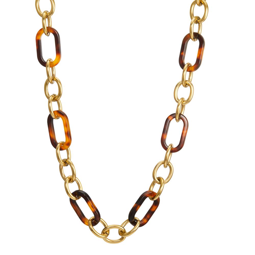Collier Edelstahl synth. Schildpatt gelb IP beschichtet 45-48 cm verstellbar-599515